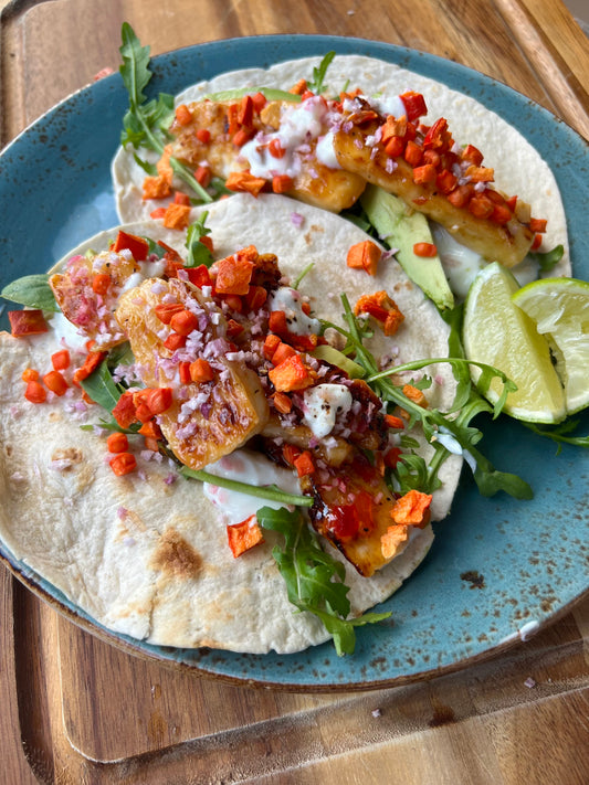 SWEET CHILLI HALLOUMI TACOS