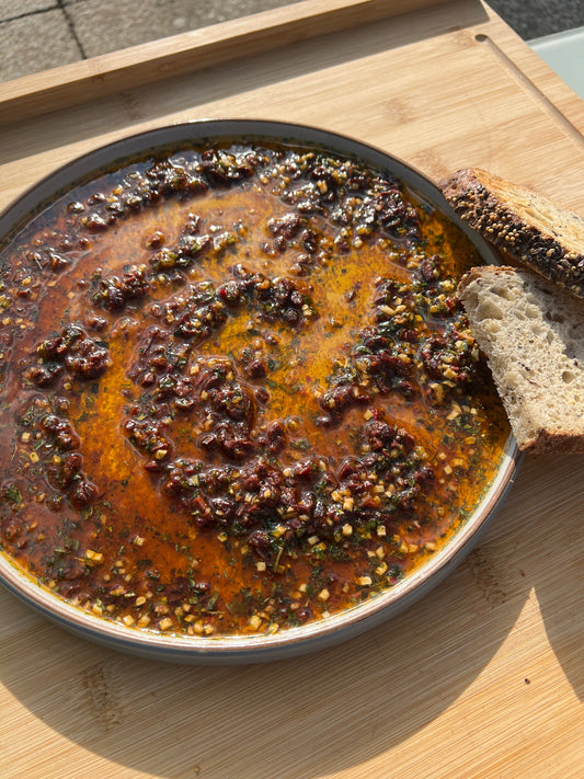 Simple Starters: Tomato Oil Dipping Plate