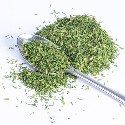 JUX food freeze dried dill on a teaspoon