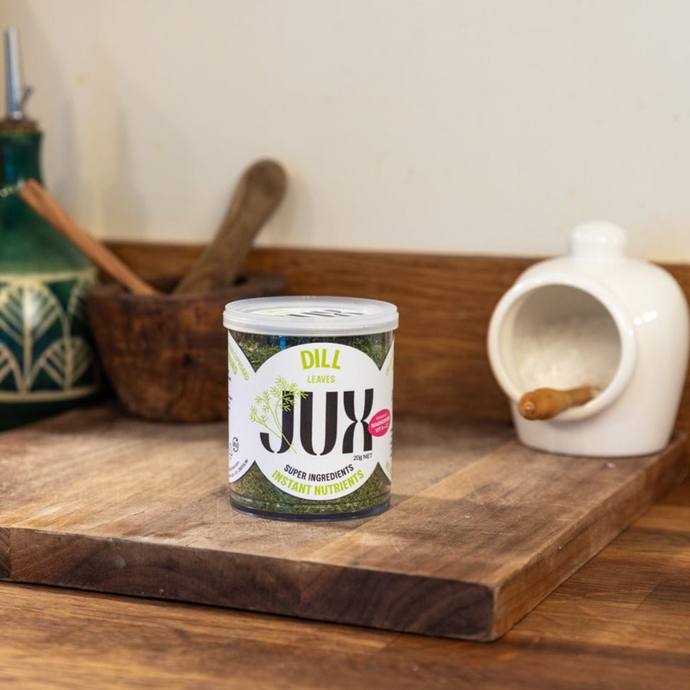 JUX food freeze dried dill in a kitchen